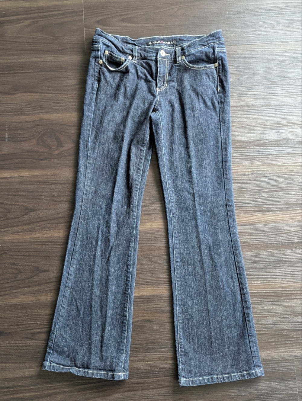 DKNY Jeans Y2K Style Low Rise Times Square Flare Leg Denim Blue 11 Juniors